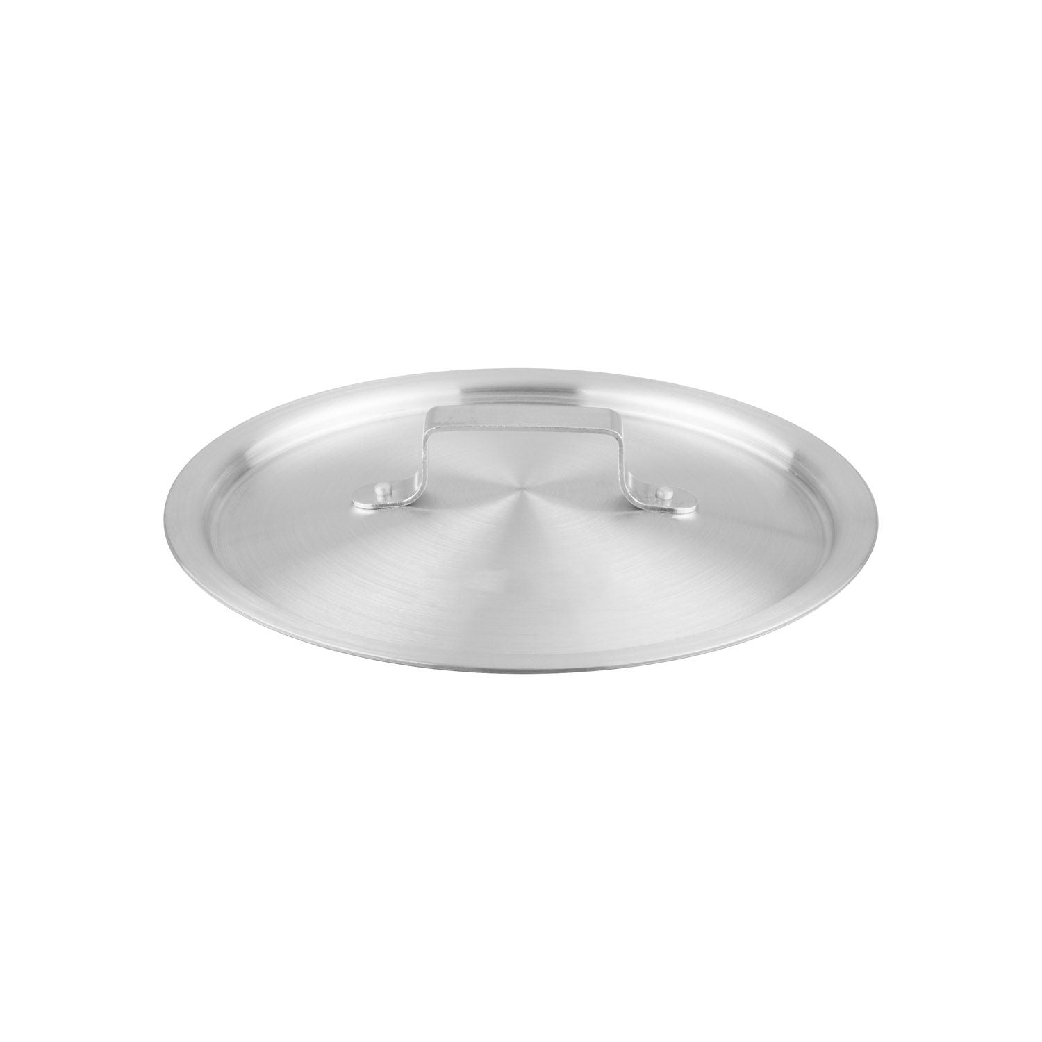 Aluminum lid for 3.75QT saucepan with riveted handle, durable and rust-resistant. Ensures heat retention and reduces splatter, ideal for professional or home kitchens.