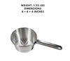 A 3-quart aluminum sauce pan with a sturdy handle, perfect for cooking larger portions of soups, sauces, and meals.