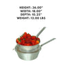 Set of 12 aluminum utility strainers with hooks, 10-inch size, perfect for straining, draining, and rinsing in home or commercial kitchens.