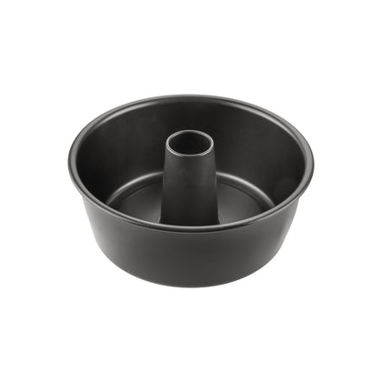 Angel Food Cake Pan 10-inch diameter x 4-inch height bakeware with center tube for even heating, ideal for professional or home use in baking light, fluffy cakes.