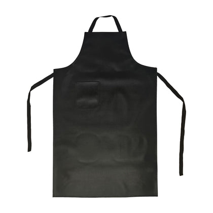 Black vinyl apron with front pocket, 41-1/4x21-1/2