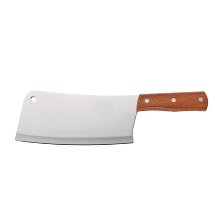 Asian cleaver 8-inch heavy-duty blade with wooden handle, full-tang, sharp, durable, easy to clean, perfect for meat, bone, and vegetables. (Packed By: 24 Each Per Case), not a set.