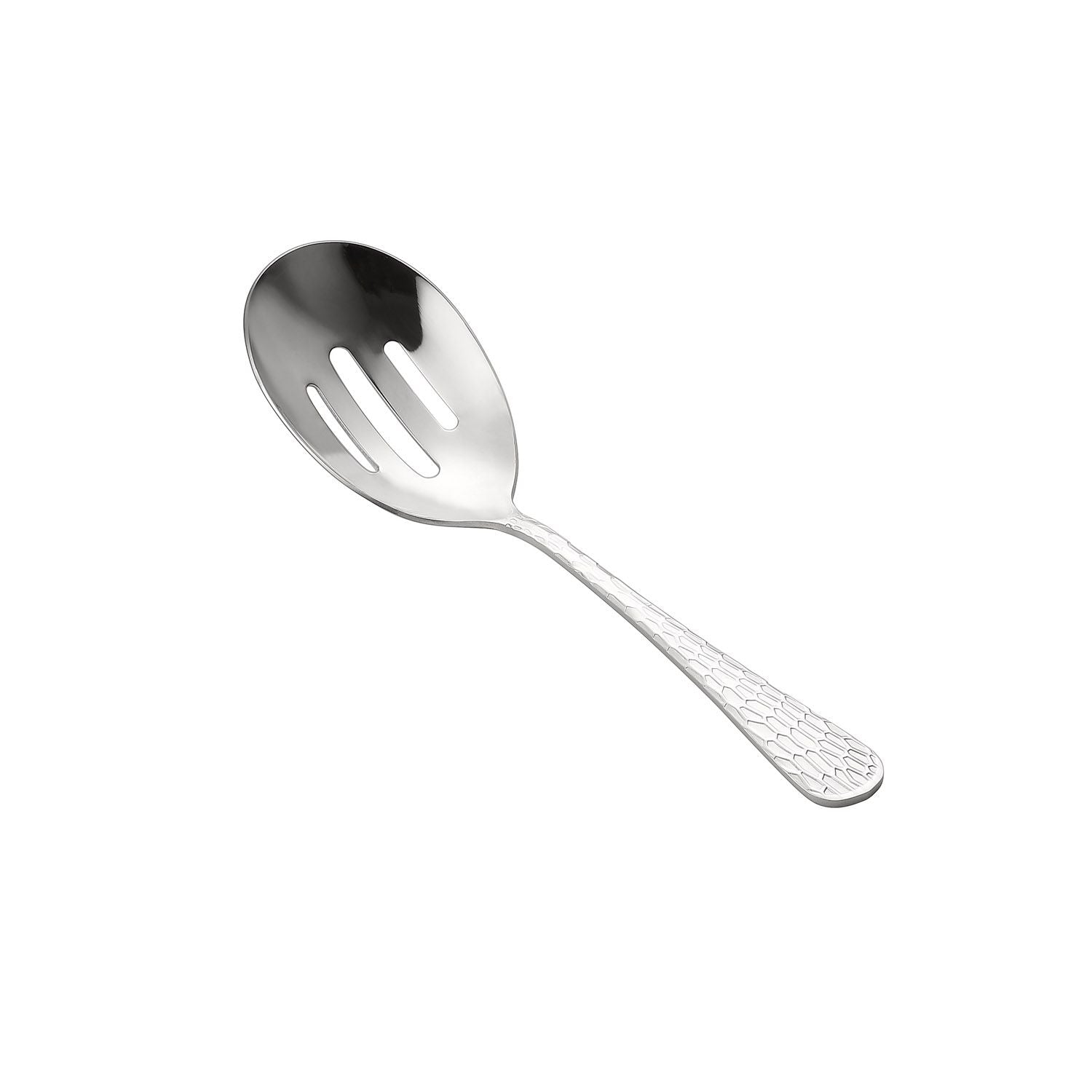 Auspicious Slotted Spoon 18/8 stainless steel, extra heavyweight 9 inch serving utensil with slotted head for draining, durable and elegant, ideal for buffets and foodservice, 10 dozen per case