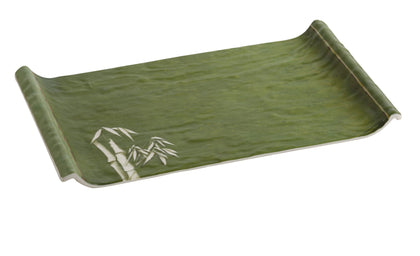 Yanco Display Plate BA-316 It is made from durable and reliable melamine material, which makes the plate look like ceramics. You can use this stylish plate to serve any dish you want. For example, you can use it for presenting cakes, appetizers or serving hot meals. The Bamboo collection has an elegant and stylish design. Performed in green color With natural bamboo look, it will perfectly fit any restaurant environment. 