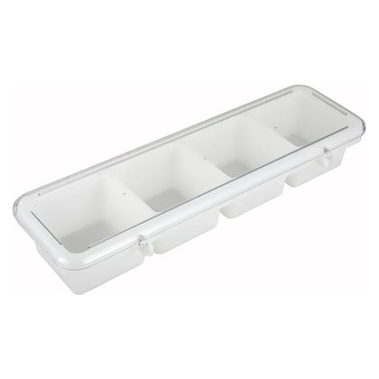 BC-4P, 4 Compartment White Condiment Plastic Holder