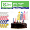 Pink blue white yellow birthday candles 24 pack with holders colorful candles birthday cake decorations long-lasting burn bright cheerful flame easy placement secure holders festive celebration multiple uses