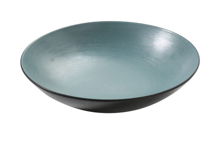 Yanco Salad/Pasta Bowl BM-309TL with a sleek gray and teal color scheme that enhances any table setting. Perfect for serving up to 30 ounces of salads, pastas, or side dishes, its durable melamine construction ensures it stands up to everyday use. Easy to clean and lightweight, this bowl combines contemporary design with ultimate practicality, making it an ideal choice for any meal.