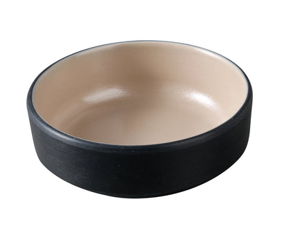 Yanco Sauce Dish BM-4004CL is a compact and durable option for serving dips, dressings, or individual condiments. Crafted from lightweight melamine, it offers excellent resistance to scratches and wear. The brushed clay and black finish adds an elegant accent to tabletops, making it suitable for both casual and upscale dining environments.