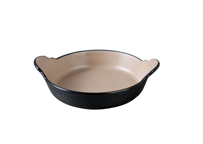 Yanco Deep Dish with Handle BM-606CL combines modern functionality with a rustic aesthetic. Crafted from lightweight, scratch-resistant melamine, this 12 oz dish features a convenient handle for easy serving. Its clay and black brushed texture adds a unique touch, making it ideal for stylish presentation of appetizers, side dishes, or small entrées in restaurants, bistros, or home kitchens.