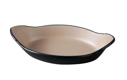 Yanco Rarebit Dish BM-608CL is an elegant and practical serving piece designed for both visual appeal and durability. Made from lightweight, scratch-resistant melamine, this 10 oz dish showcases the Birmingham collection’s distinctive clay and black color palette with a brushed texture. Its shallow, elongated shape is perfect for serving rarebit, dips, sides, or baked appetizers, making it a versatile addition to any food service presentation.
