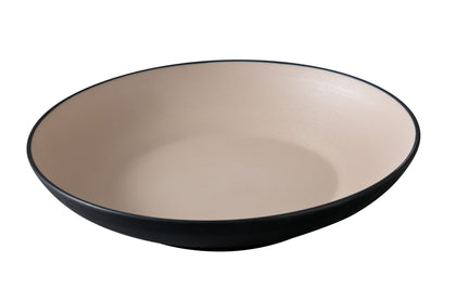 This Salad/Pasta Bowl combines strength and style with its durable melamine construction and eye-catching design. This lightweight, scratch-resistant bowl features a clay and black finish with a brushed texture that enhances its artistic appeal. Ideal for generous portions of salad, pasta, or mixed entrees, it’s a versatile addition to any tabletop. This dinnerware is ideal for restaurants, cafes, and home use allowing you to elevate your dining experience.