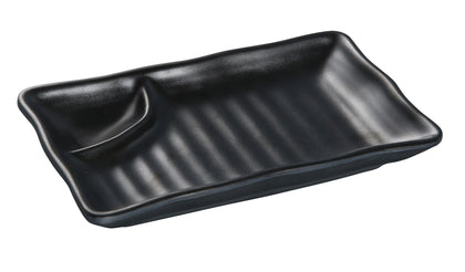 Yanco 2-Compartment Plate BP-4010 It is made from durable and reliable melamine material, which makes the plate look like ceramics. Melamine tableware is a perfect solution for those who choose a reliable, durable, high-quality and affordable dinnerware for their food-serving establishment. These rectangular 2-compartment plates are easy to clean, NSF listed and BPA safe.