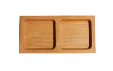 Bamboo Sauce Dish/Sushi Sampler, perfect for serving sauces, dips, or sushi with an eco-friendly, stylish design.