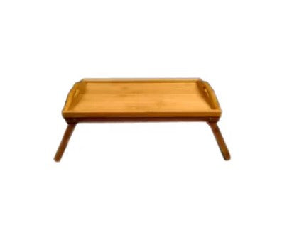 A set of twelve bamboo serving trays with legs, perfect for serving food or drinks with a stylish, natural look.



