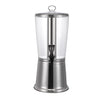 Durable 2.1-gal cold beverage dispenser with stainless steel base, clear AS body, ice core insert, and drip-free spigot for catering, buffets, hotels, and commercial drink service.
