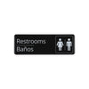 Bilingual restrooms compliance sign 9x3