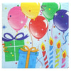 Birthday Balloons Lunch Napkins with colorful balloon designs in a high-count pack. Perfect for large parties, these soft, durable, and absorbent napkins add style and practicality to your birthday table.