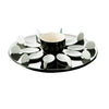 Black/White 7oz bowl, 10 tasting spoons & round black tray set for appetizers, tastings, dips. Stylish design for elegant presentations at parties, events, or dinners.