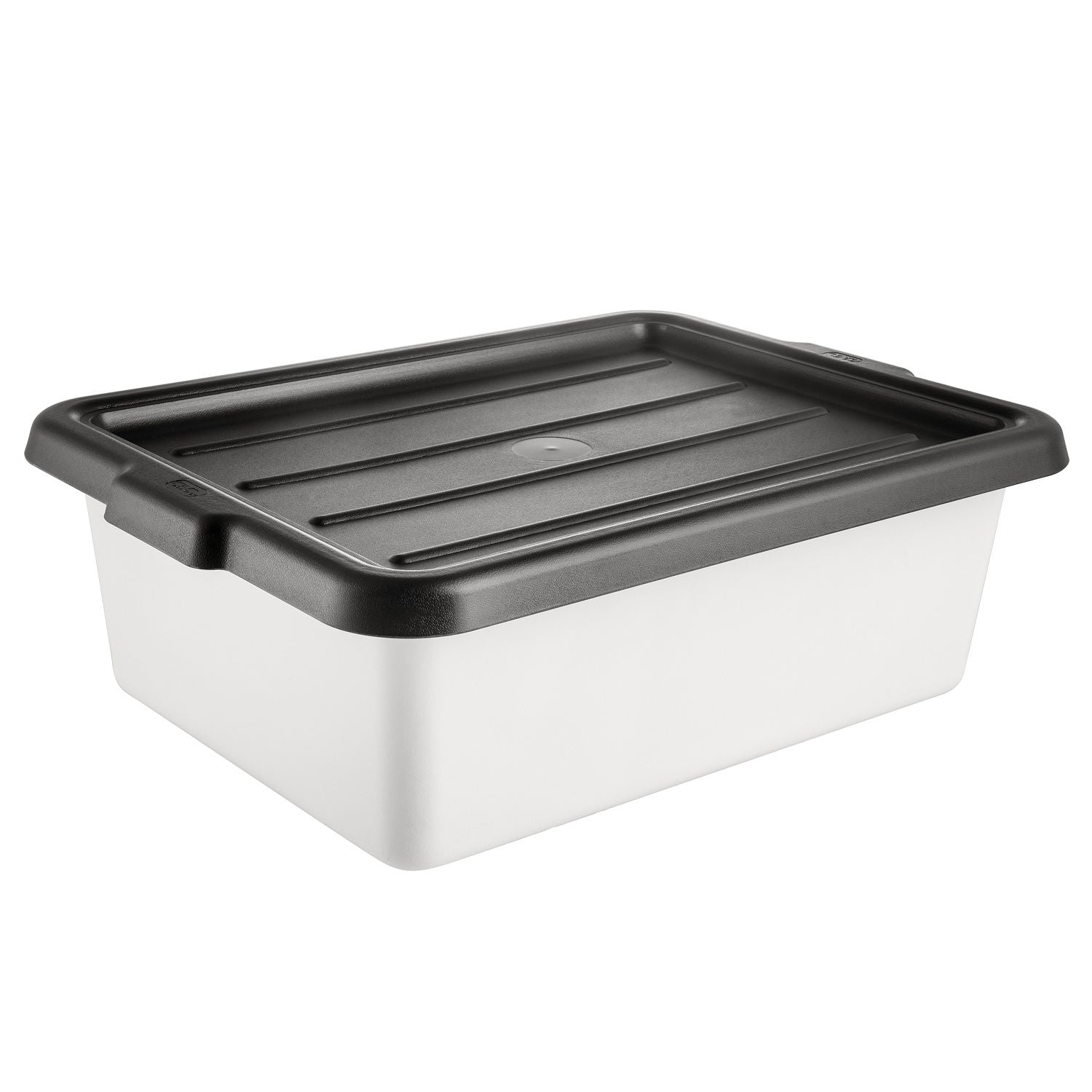 Black plastic cover for BTDB Series bus boxes, fits securely to keep contents protected from dust and spills. Durable, easy to clean, and stackable for efficient storage in foodservice operations.