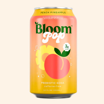 Bloom Pop 12oz Peach Pineapple Cans Beverage Pack of 12