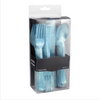 Blue Glitter Combo Cutlery Box featuring forks, knives, and spoons. Stylish, BPA-free, and durable disposable flatware for weddings, parties, and upscale celebrations.