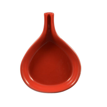 Stylish 12-inch red ceramic fry pan with a 24oz capacity. Heat-resistant and durable, perfect for serving sizzling dishes. Microwave, oven, and dishwasher safe with a sturdy handle for easy use.