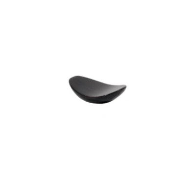 A glossy black bowl-shaped chopstick rest, sleek and elegant, perfect for keeping chopsticks clean and elevated during meals.



