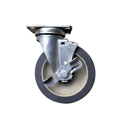 Brake caster for insulated gray ice caddy, durable construction, smooth mobility, secure braking, easy installation, ideal for catering, foodservice, and commercial kitchen applications