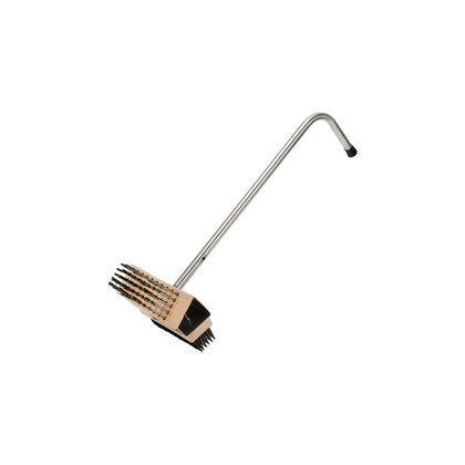 Heavy-duty broiler/grill brush with dual heads and 28
