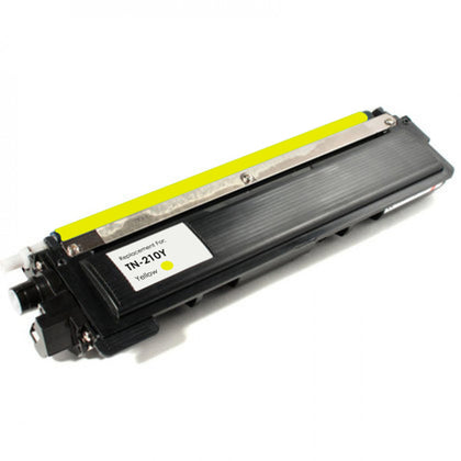 Toner Cartridge TN210 Y Compatible for Brother Printer, Yellow, 1400 pages output capacity.