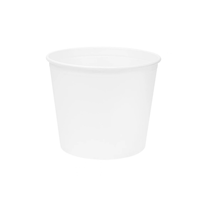 130oz White Round Disposable Paper Food Buckets