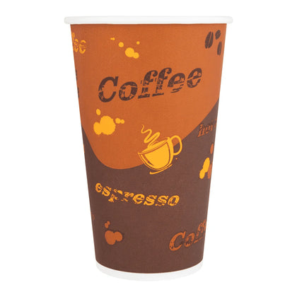 16oz Cafe Print Disposable Coffee Hot Paper Cups