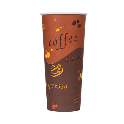 24oz Cafe Print Disposable Coffee Hot Paper Cups