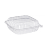 Dart 8.33 x 8.22 Inch Clear Plastic Hinged Clamshell Sandwich Container