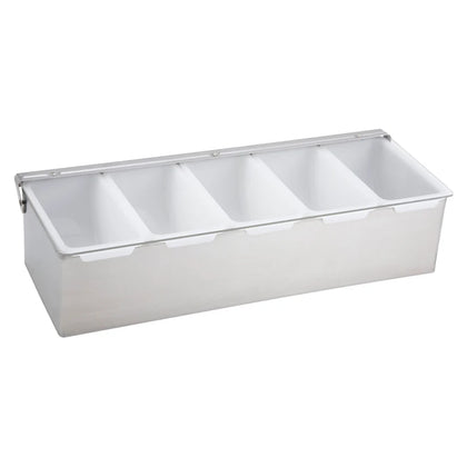 CDP-4, CDP-5 and CDP-6 4,5 and 6 Compartment Stainless Steel Base Condiment Holder