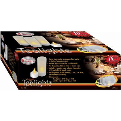 CLR-12S, 12-pieces/pack Rechargeable Votive Tealight Set