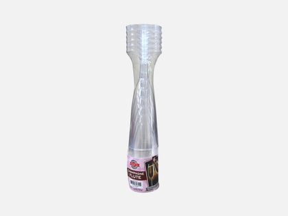 Fiesta Clear Plastic Champagne Flutes 6 Pack Reusable Party Glasses