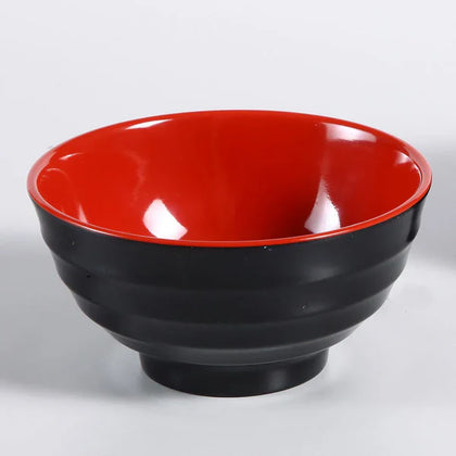 Yanco Soup Bowl CR-528 is a great and affordable restaurant tableware. It is made from durable and reliable melamine material, which makes the bowl look like ceramics. You can use these unique round bowls to serve such dishes like rice, miso soup, noodles or salads. Thanks to the elegant Black & Red collection style, the bowl will perfectly fit any food-serving establishment design. 