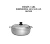 An 11.3-quart aluminum caldero with a lid, ideal for cooking large meals like soups, stews, and rice dishes with even heat distribution.



