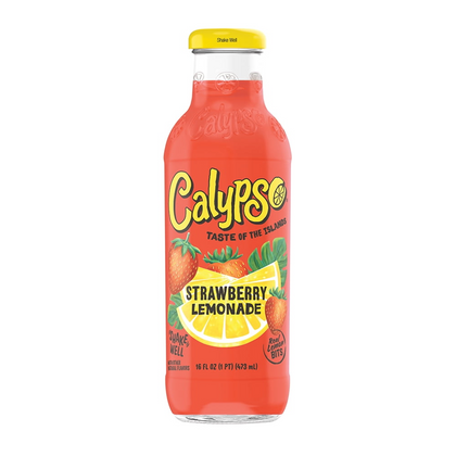 Calypso Strawberry Lemonade 16oz Glass Bottled Drink Pack of 12