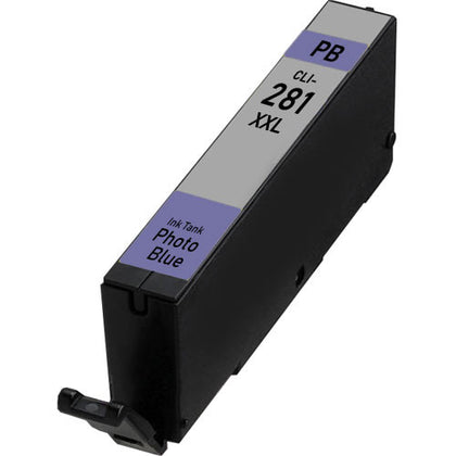 CLI-281XXL photo blue compatible ink cartridge for Canon printers, high-yield 830 pages, fits PIXMA TS6120, TS8120, TS9120.