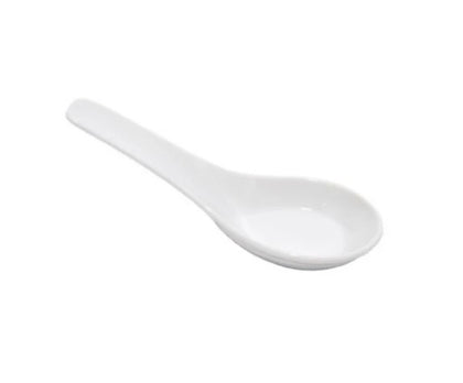 Elegant ceramic soup spoon, perfect for enjoying soups and broths with a durable, high-quality design.