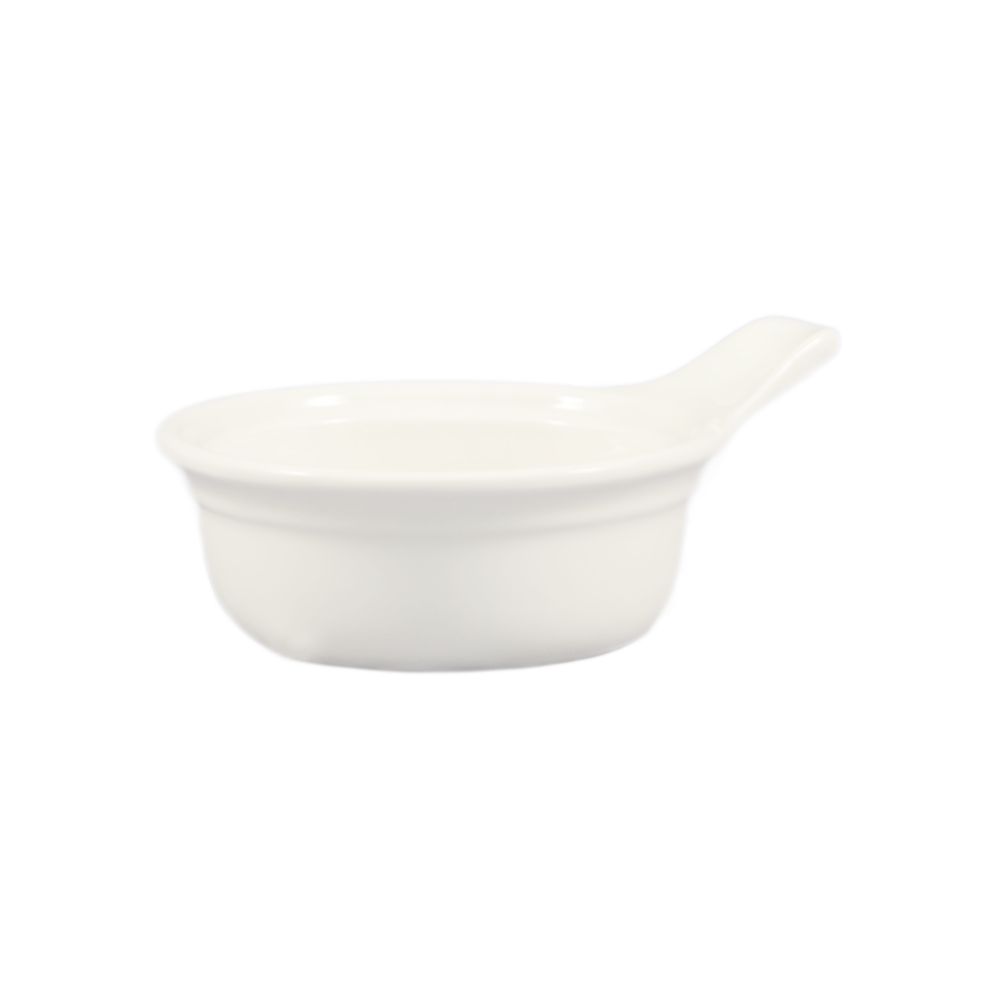 10oz ceramic casserole dish with handle, 6 3/8-inch size, heat-resistant, oven-safe, microwave-safe, dishwasher-safe, ideal for baking, serving, casseroles, side dishes, and elegant presentation.