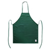 Chef’s Pride green full-length bib apron with pocket, durable and easy-care fabric, adjustable fit, and lightweight design—ideal for commercial kitchens, cafes, or catering teams.