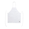 Chef’s Pride full-length white bib apron with pocket, durable and easy-care, adjustable neck strap, and comfortable fit—ideal for chefs, bakers, and professional kitchen use.