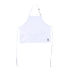 Chef’s Pride mid-length white bib apron with 3 pockets, durable and stain-resistant, adjustable neck strap, and lightweight build—perfect for chefs, staff, and restaurant service.