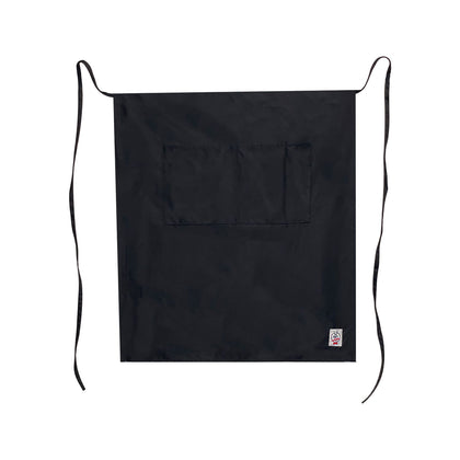 Chef’s Pride black full-length bistro apron, durable fabric, adjustable fit, and lightweight comfort—ideal for restaurant servers, catering teams, and front-of-house professionals.