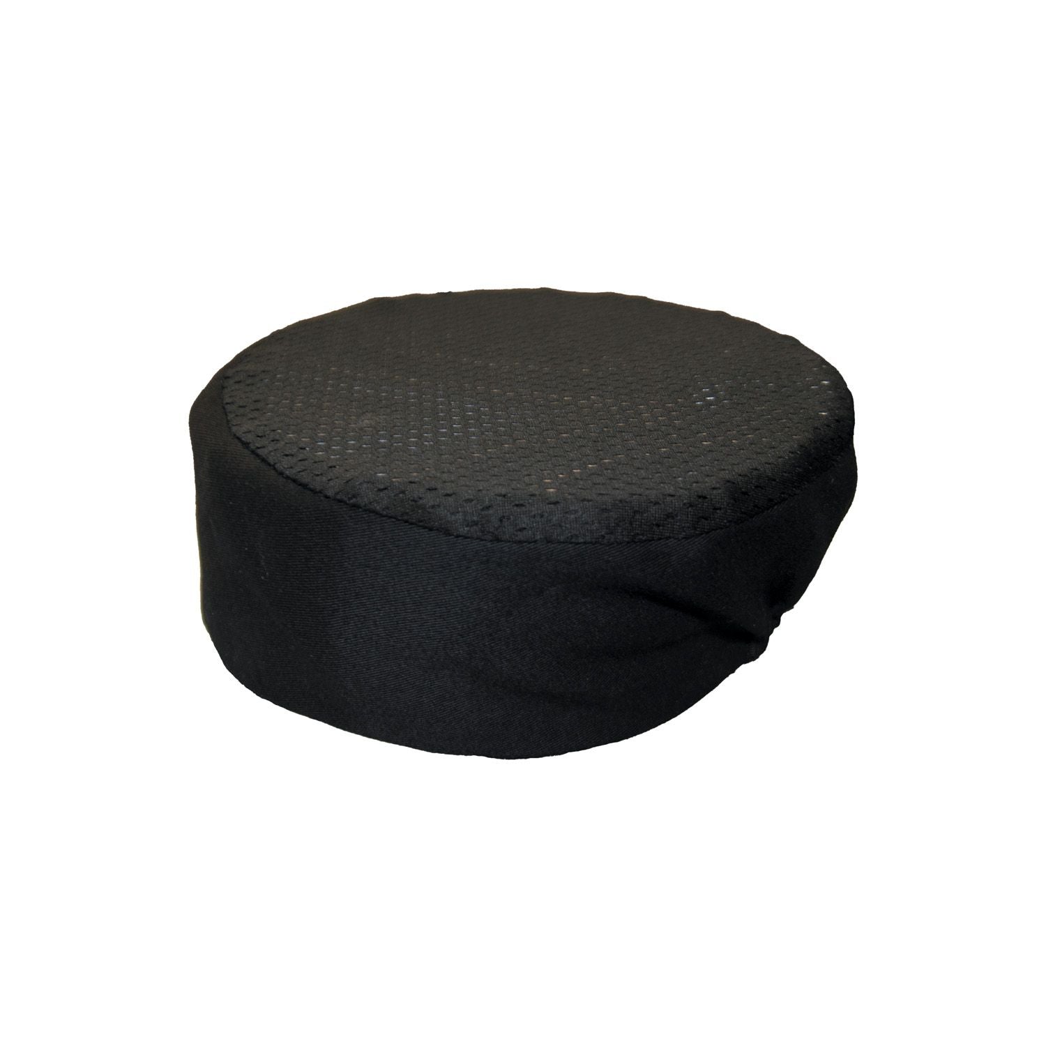 Chef's Pride pillbox hat in black, S/M size, 3-1/2