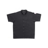 Chef's Pride black snap button chef shirt in size small with lightweight fabric, snap front, and short sleeves. Case Packed: 48, Quantity Break: 24 each.