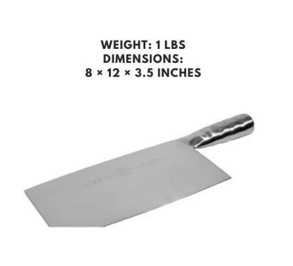 A medium-sized stainless steel Chinese slicer, perfect for precise cutting and slicing of vegetables, meats, and other ingredients.
